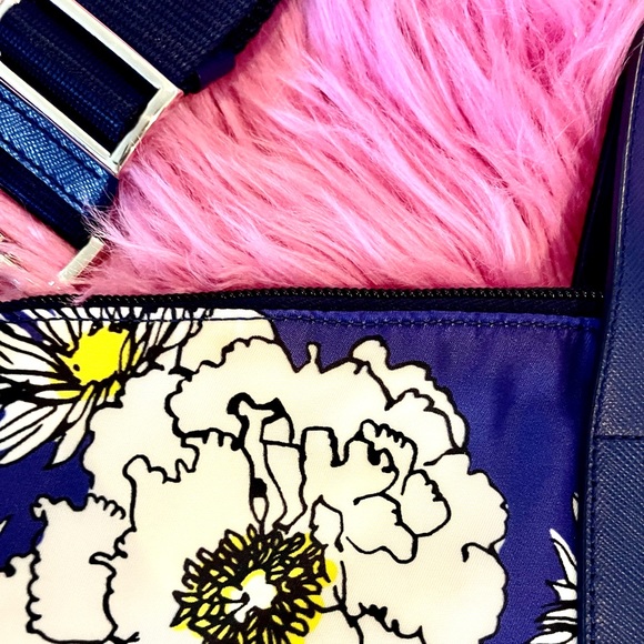 Prada - Blue & Yellow Floral Tote - Picture 9 of 12